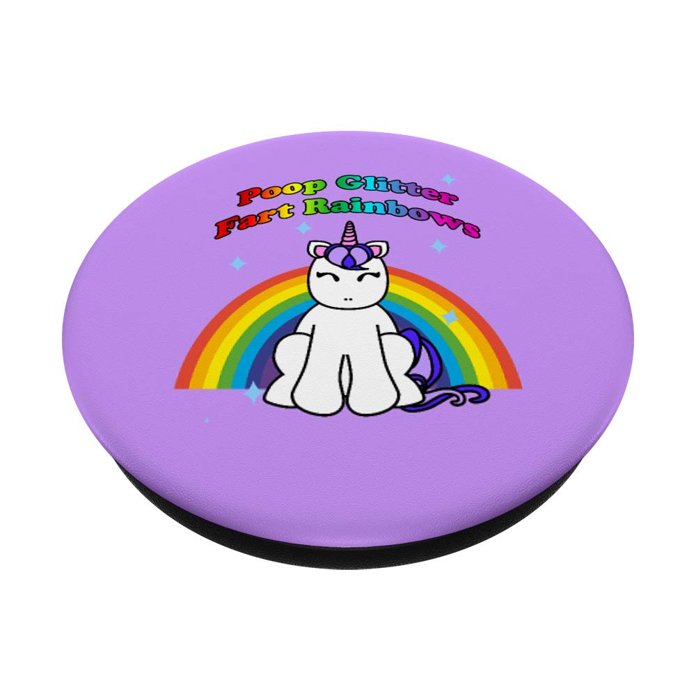 Poop Glitter Fart Rainbows Unicorn PopSockets PopGrip - Swappable Phone Grip for iPhone & Android | Funny Potty Humor Gift for Teens & Adults | Perfect for Phone Accessories, Gag Gifts & Prank Presents