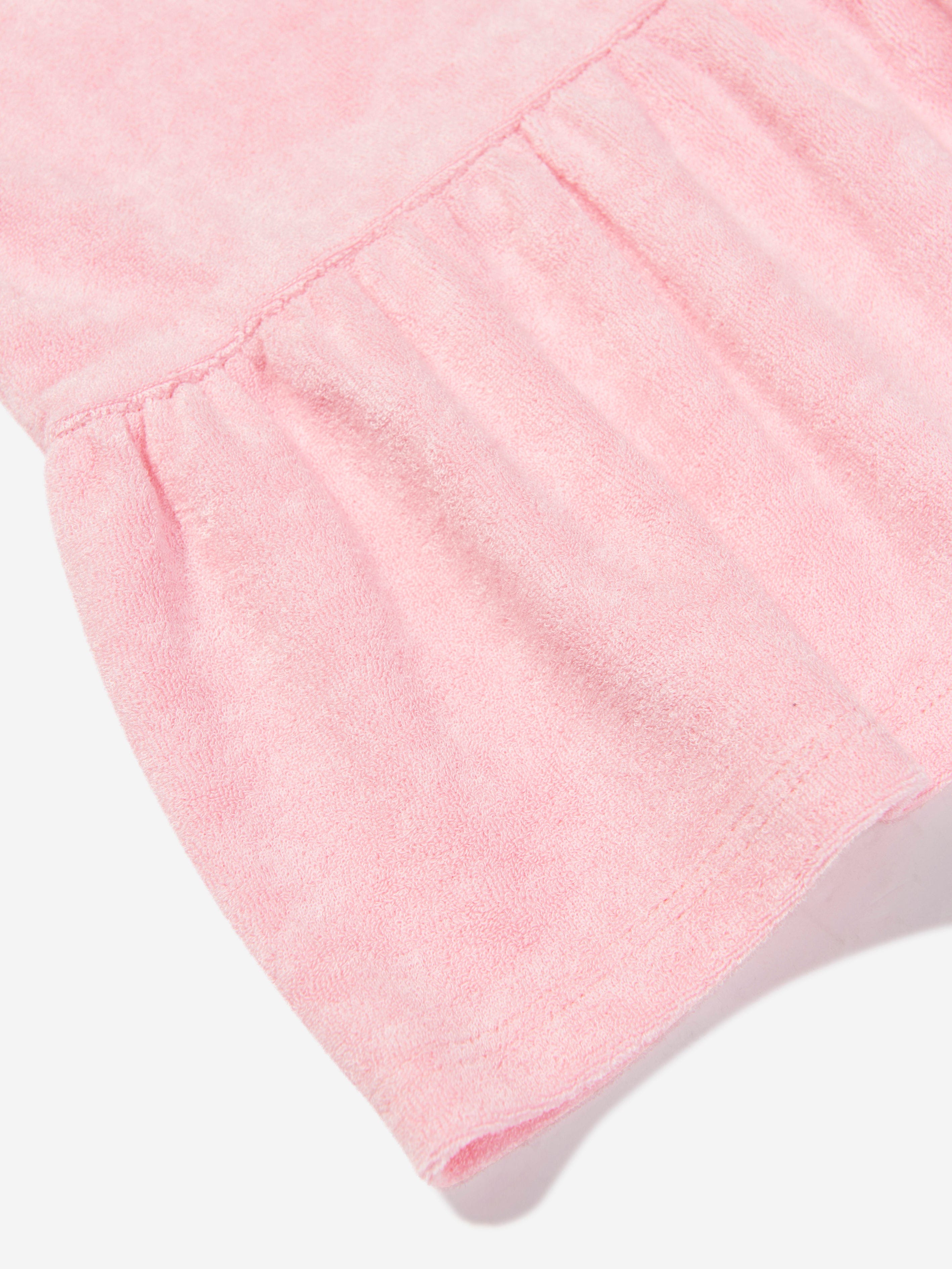 AY by AYLA Girls Towelling Mini Dress - Soft Pink Cotton Summer Beach Dress for Toddler Girls | Perfect for Poolside, Vacation & Playdates