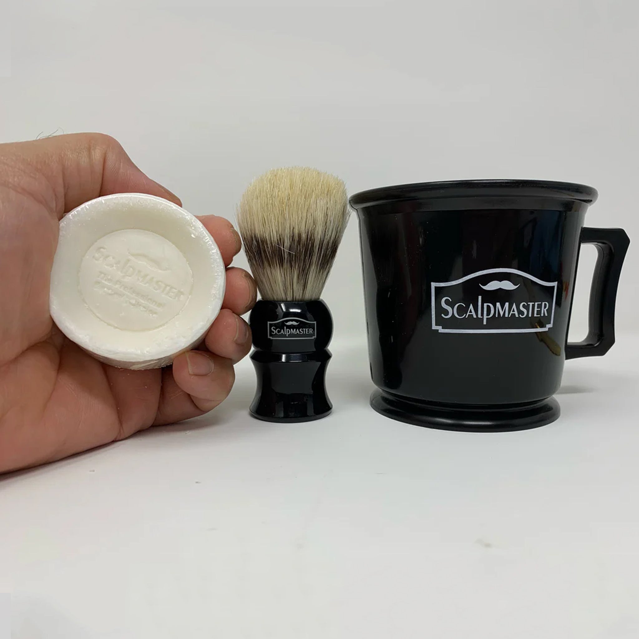 Premium Scalpmaster Shaving Set - Shaving Mug, Badger Hair Shave Brush & Luxury Shave Soap - Perfect Men's Grooming Gift for Father's Day & Birthdays - Ideal for Wet Shaving & Classic Barber-Style Shaves