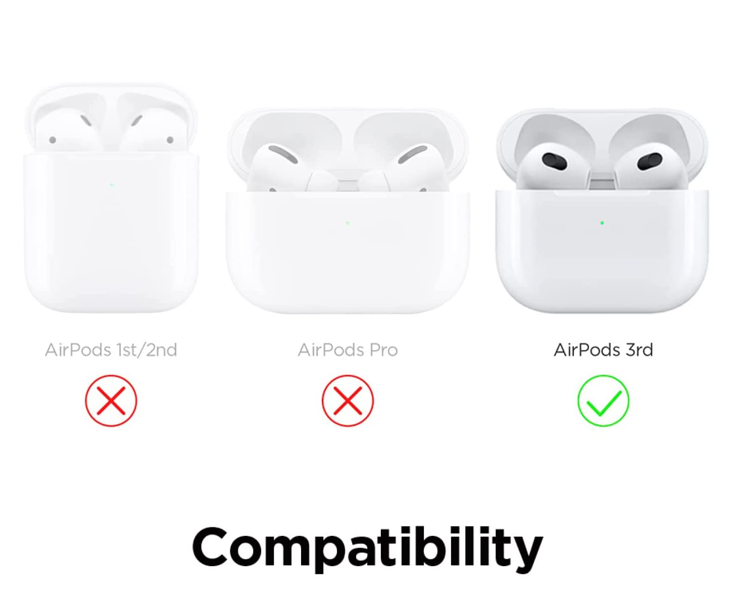 AIYAAIYA 3D Cartoon Cute Night Evil AirPods 3 Case - Silicone Protective Cover with Keychain | Waterproof & Shockproof for AirPods 3rd Generation | Perfect for Travel, Gym & Daily Use