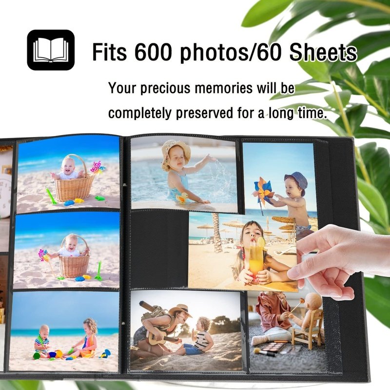 600 Photo Capacity Leather Photo Album 4x6 - XL Storage for Wedding, Travel & Family Memories | Durable Leather Cover for Pictures & Snapshots