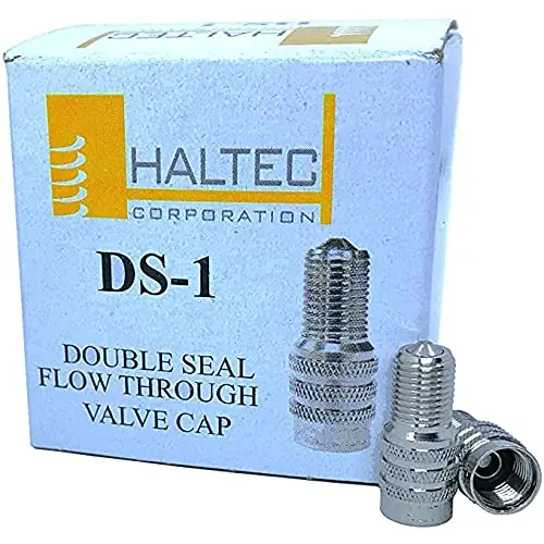 Haltec DS 1 Double Seal Valve Cap - 50 Pack (Box of 50) - Premium Tire Valve Stem Caps for Cars, Trucks, Bikes & Motorcycles - Weatherproof & Rustproof Protection