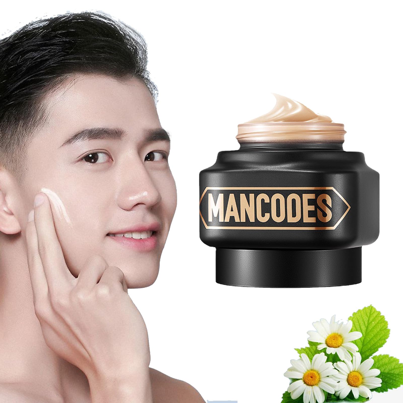 Mancodes Men's Moisturizing Concealer & Makeup Cream - Natural Color for Face, Skin Care & Daily Grooming - Perfect for Covering Blemishes, Dark Circles & Evening Skin Tone