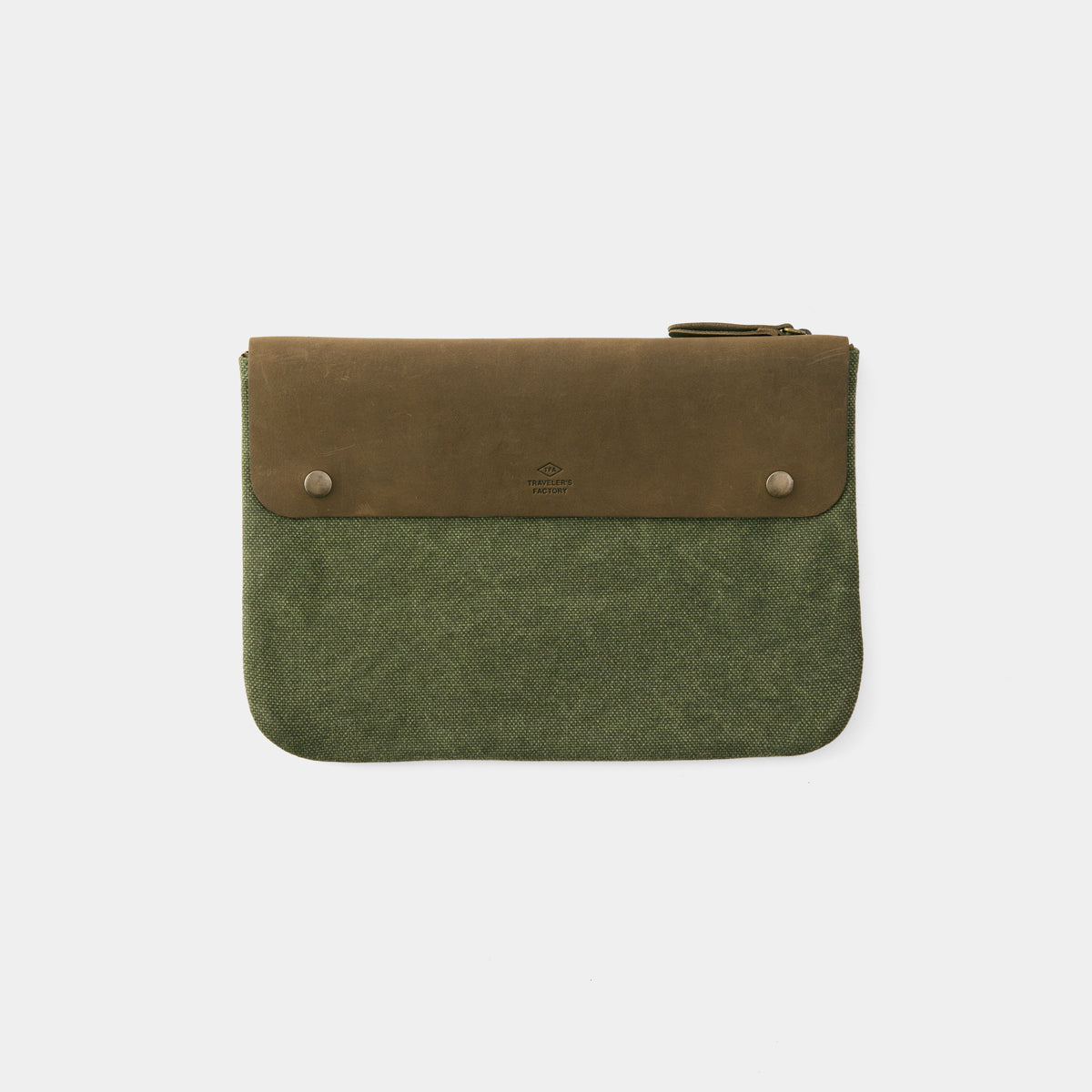 TRAVELER'S COMPANY Traveler's Factory Canvas Pouch - Medium Size (Olive) | Durable & Stylish Storage for Travel, Office & Daily Essentials
