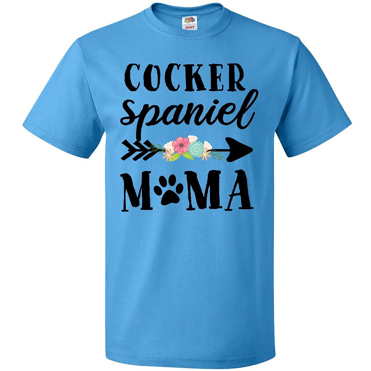 Inktastic Women's Cocker Spaniel Mama with Flowers & Arrow Graphic Tee - Cute Dog Lover Casual T-Shirt for Moms, Pet Owners & Animal Lovers | Perfect for Mother's Day, Birthdays & Everyday Wear