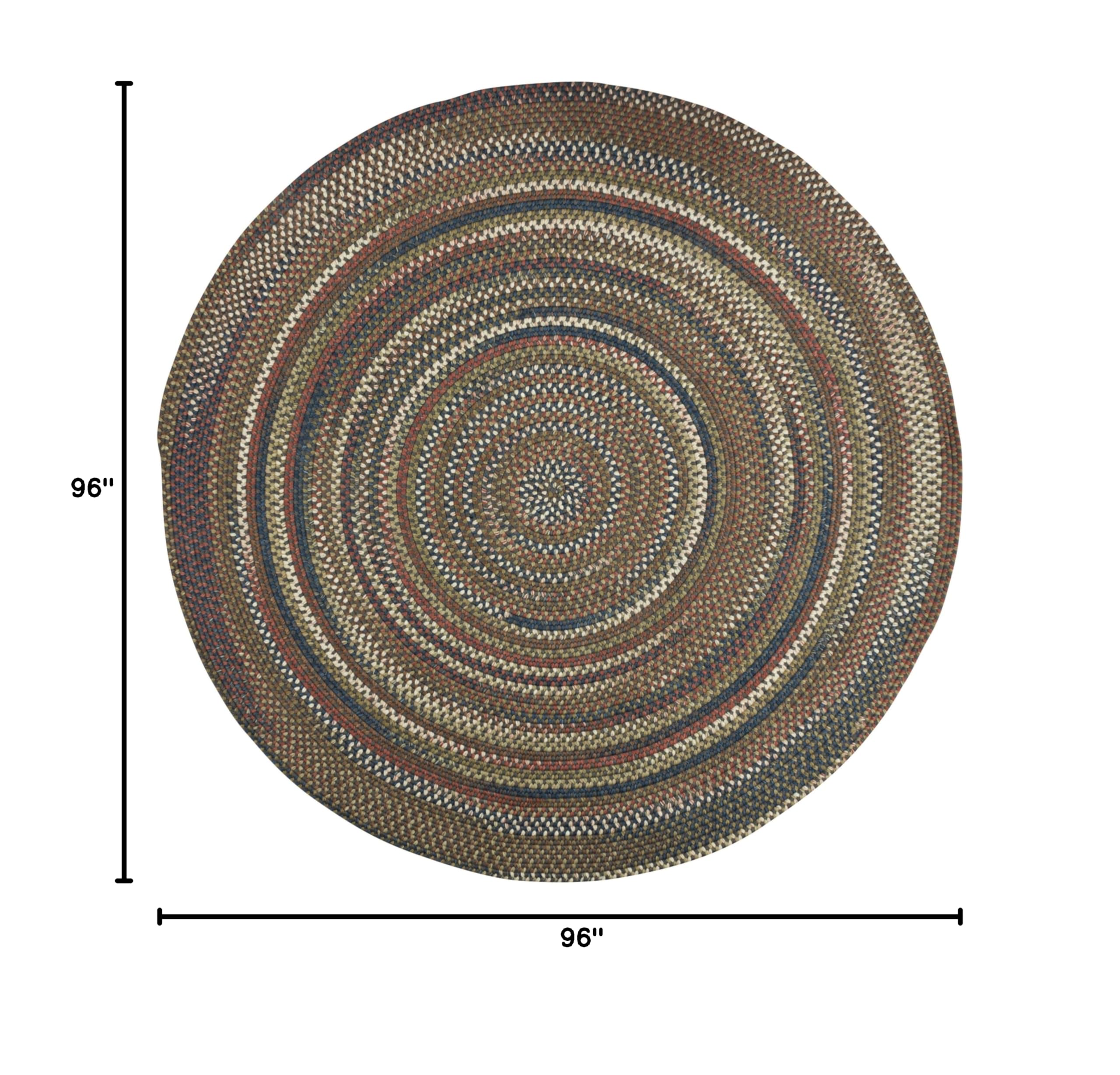 Premium 8' x 8' Round Gray Cedar Cove Area Rug - Soft Indoor/Outdoor Carpet for Living Room, Bedroom, or Patio Decor
