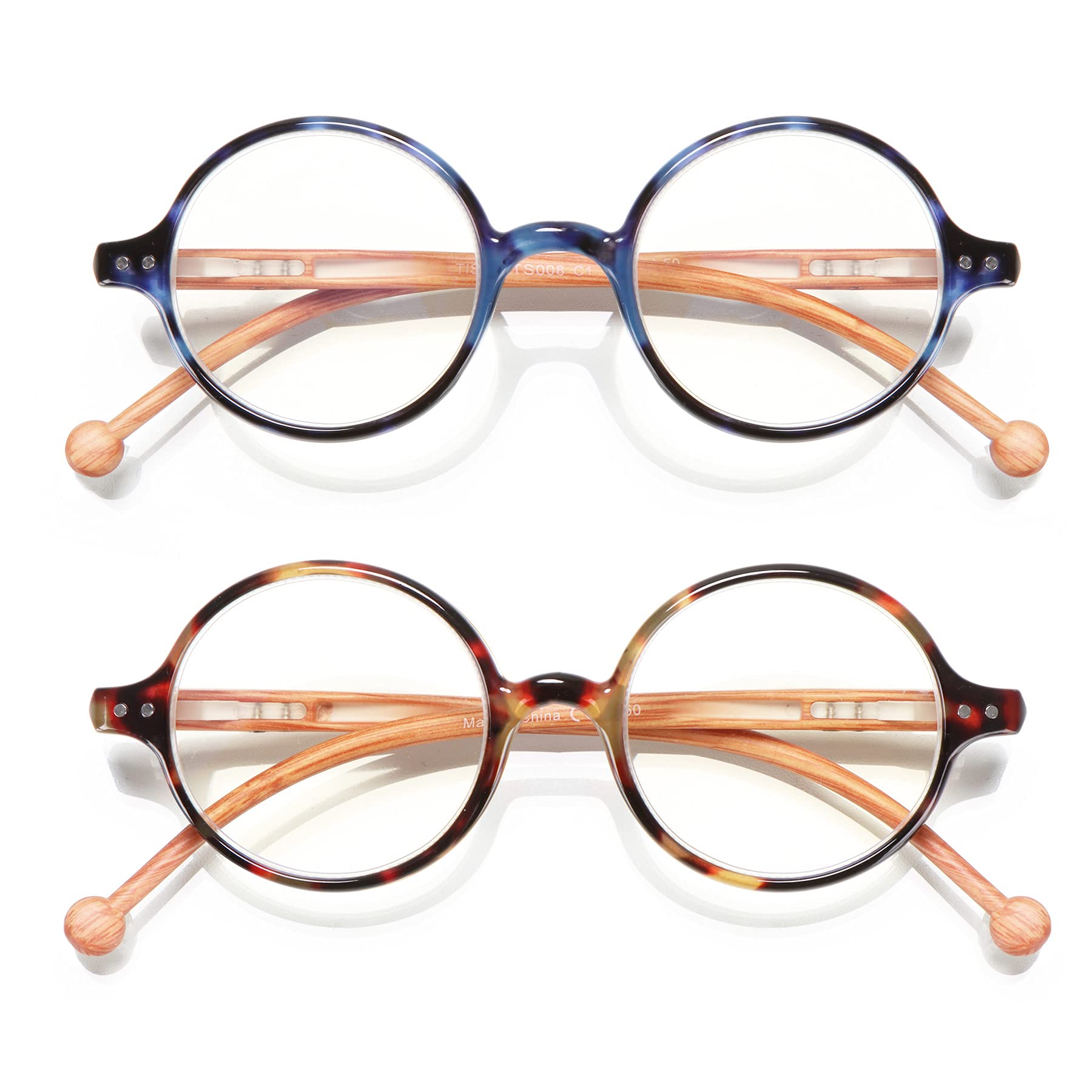 Blue Light Blocking Round Reading Glasses for Women & Men - Unisex Ultra Lightweight Circular Readers - Perfect for Computer Work, Reading & Screen Time