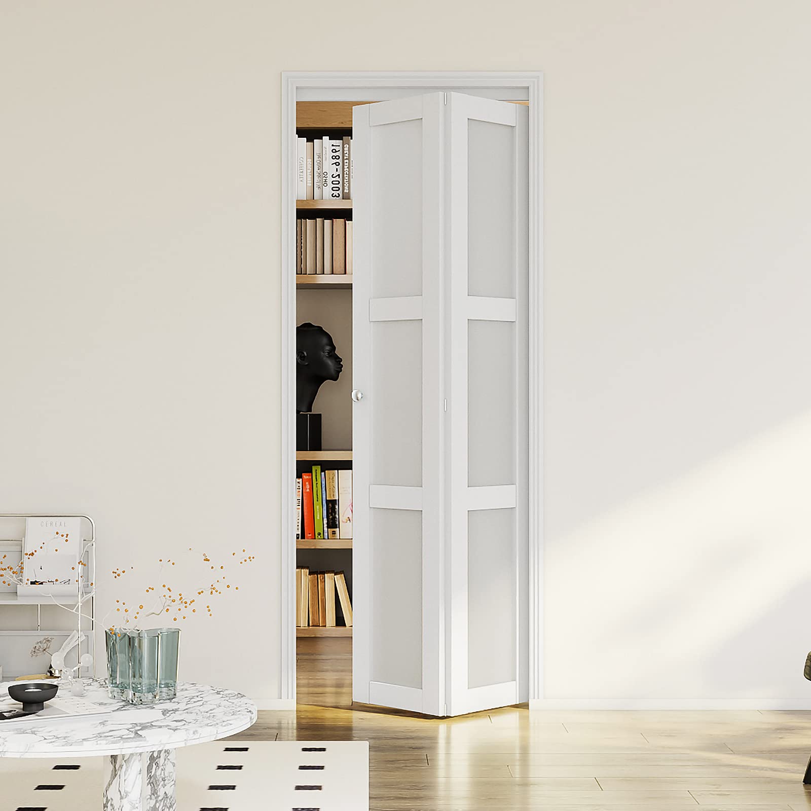 3 Panel Frosted Glass Bi-Fold Closet Door for 30