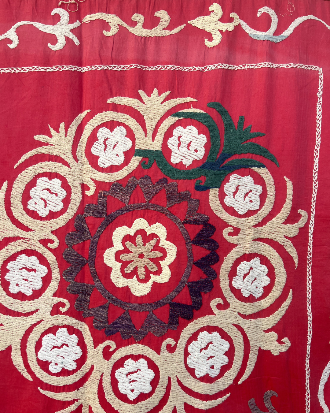 Extra Large Suzani 020 - Handmade Bohemian Style Cotton Throw Blanket for Bed, Sofa & Home Decor - Perfect for Bohemian Bedroom, Living Room & Cozy Nights