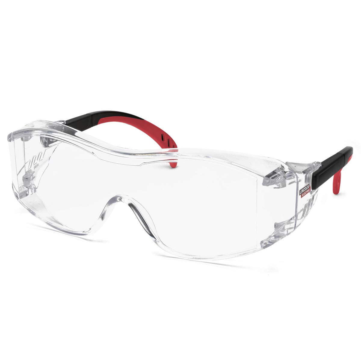 Lincoln Electric K2968-1 Safety Glasses - Clear Lens, Adjustable Frame, Fits Over Prescription Eyewear - Perfect for Construction, Welding & DIY Projects
