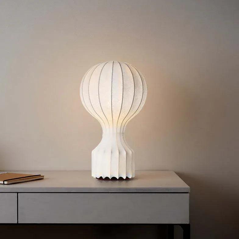 Minimalist White Round Balloon Table Lamp - Modern Home & Office Decor Lighting for Bedroom, Living Room, or Workspace