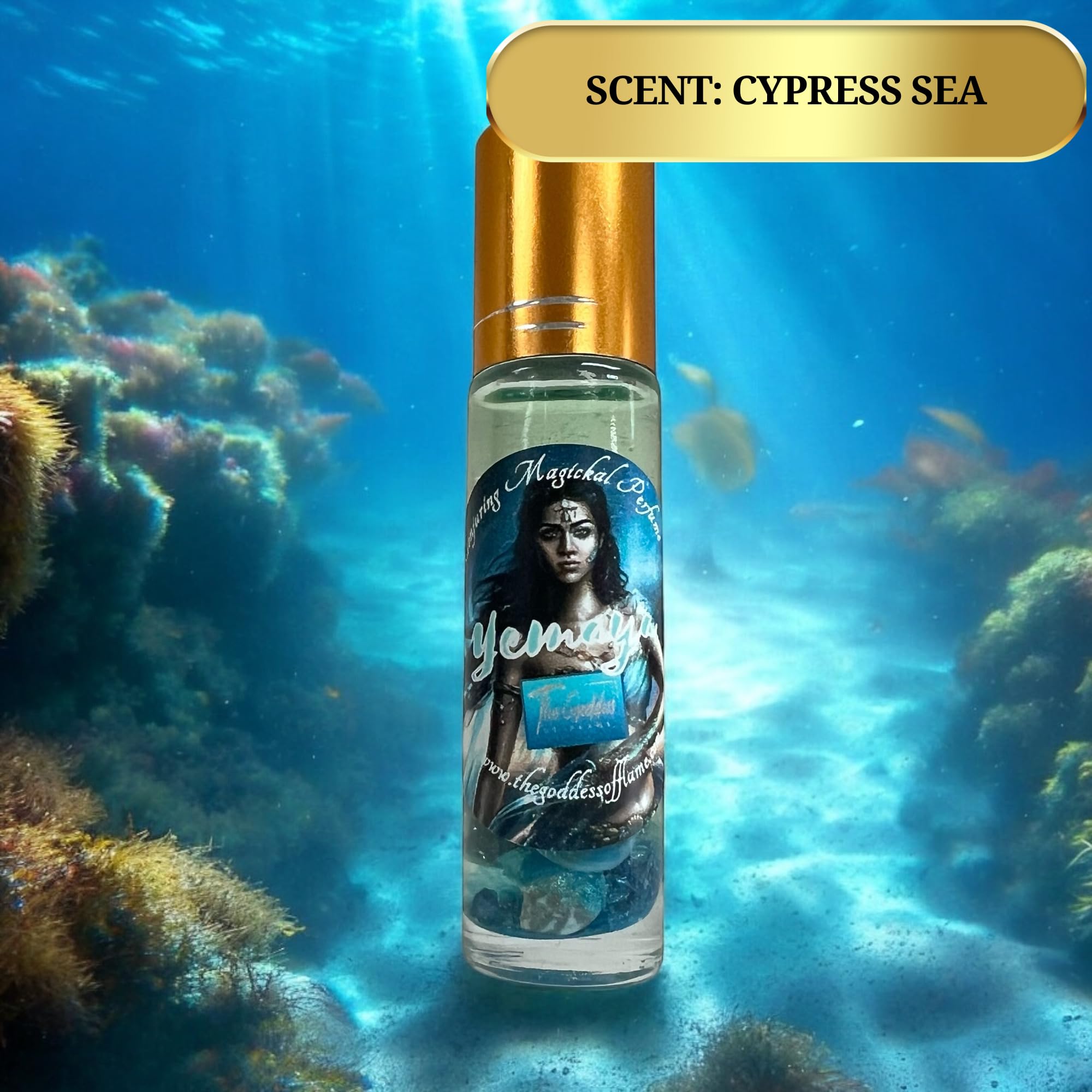 Yemaya Conjuring Perfume Oil - Spiritual Protection, Fertility Blessing, Healing & Self Love Roll On (10ml) for Home Cleansing, Love Rituals & Meditation