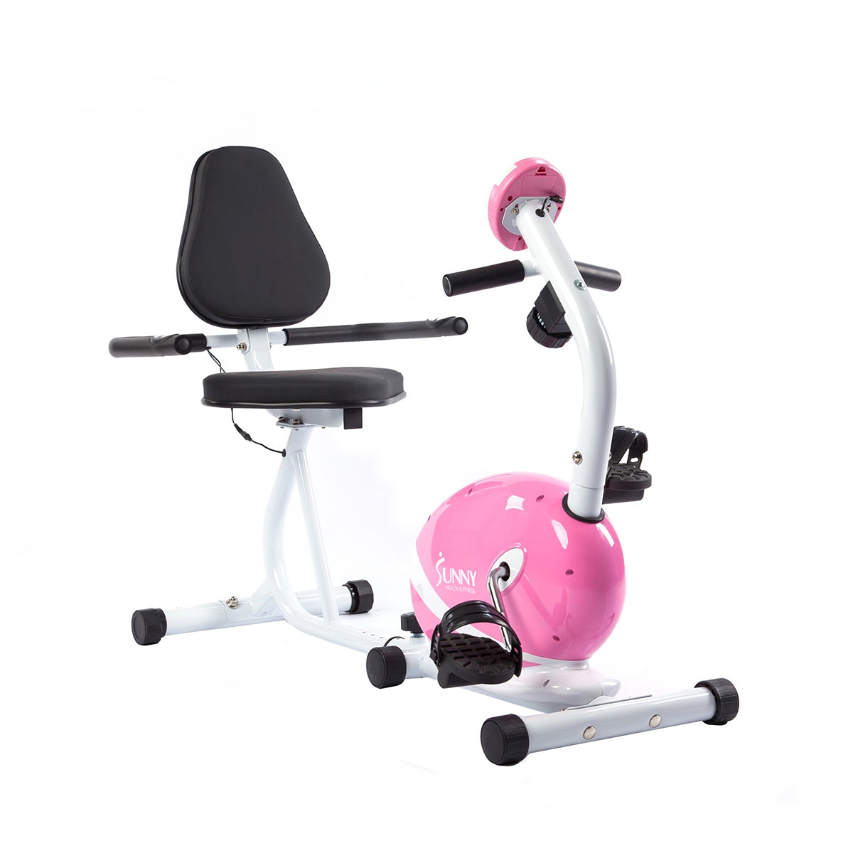 Magnetic Recumbent Exercise Bike with Heart Rate Monitor - Pink Indoor Cycling Bike for Home Gym, Low-Impact Cardio Workout for Seniors & Rehabilitation