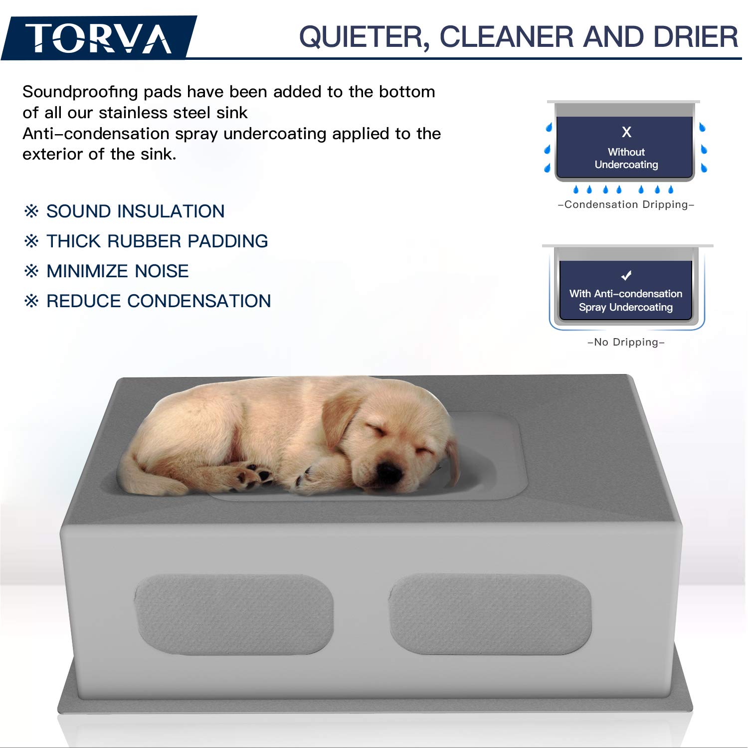 TORVA 28-Inch Undermount Kitchen Sink - Premium 304 Stainless Steel Single Bowl Bar Sink with 10-Inch Deep Basin | Perfect for Commercial Bars, Restaurants & Home Kitchens