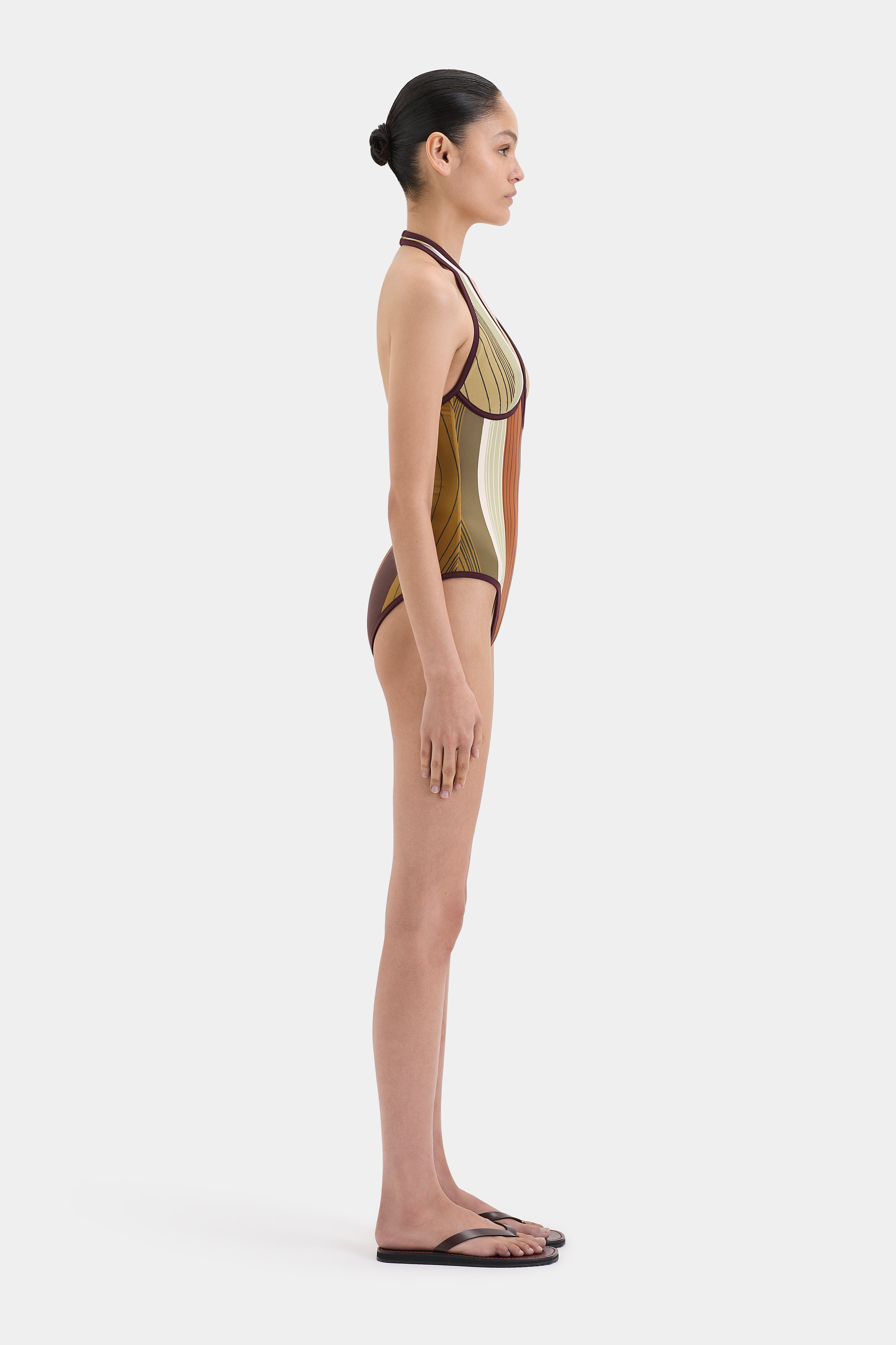 Fontana Halter One Piece Swimsuit - Women's Sexy High Cut Monokini Bathing Suit for Beach, Pool, and Summer Vacations