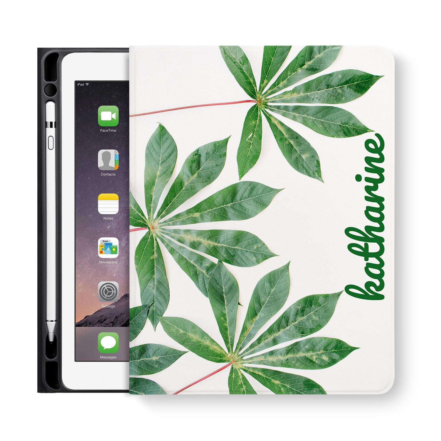 Premium iPad Folio Case with Elegant Flat Flower Design - Slim Protective Cover for iPad Air/Pro (10.9-11 inch) - Perfect for Work, Travel & Everyday Use
