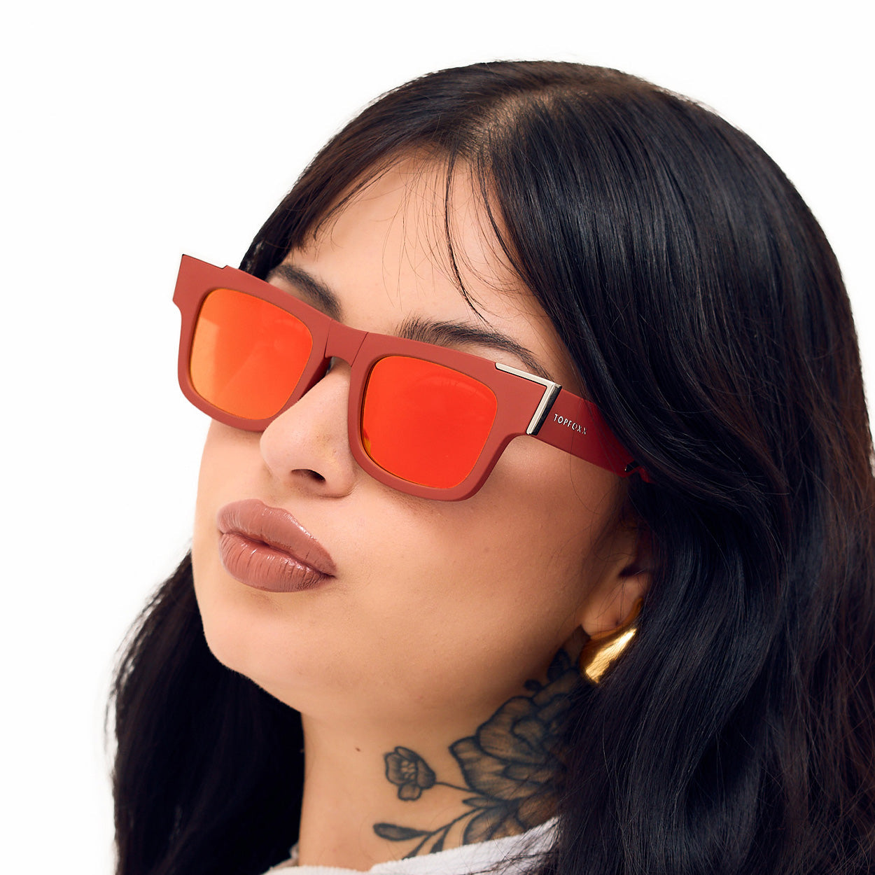 Fold It Mirrored Red Prescription Glasses - Stylish & Lightweight Eyewear for Reading, Driving, and Outdoor Activities