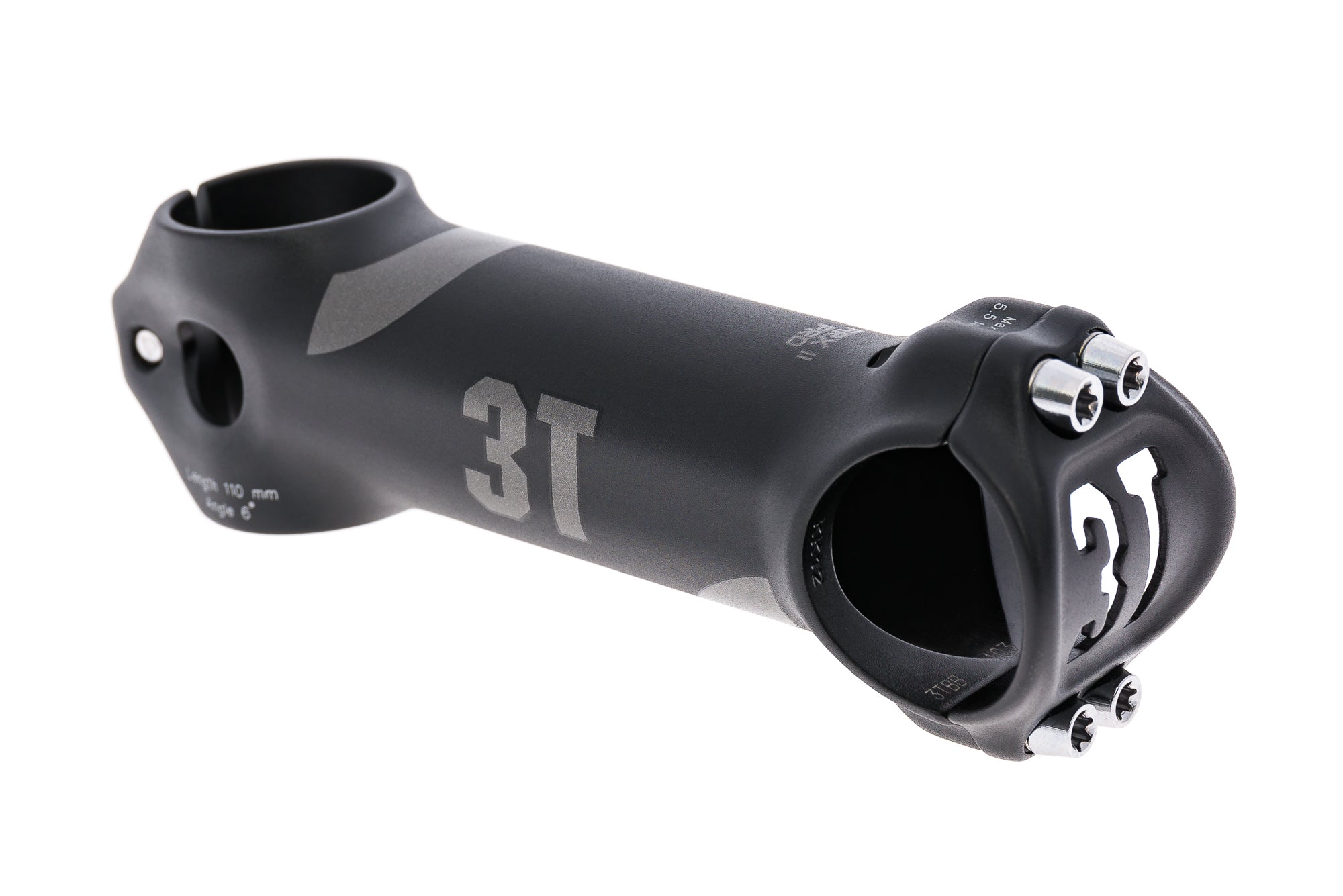 3T ARX II Pro Stem 31.8mm 110mm 6 Degree Aluminum Black - Lightweight MTB & Road Bike Handlebar Stem for Cycling & Racing