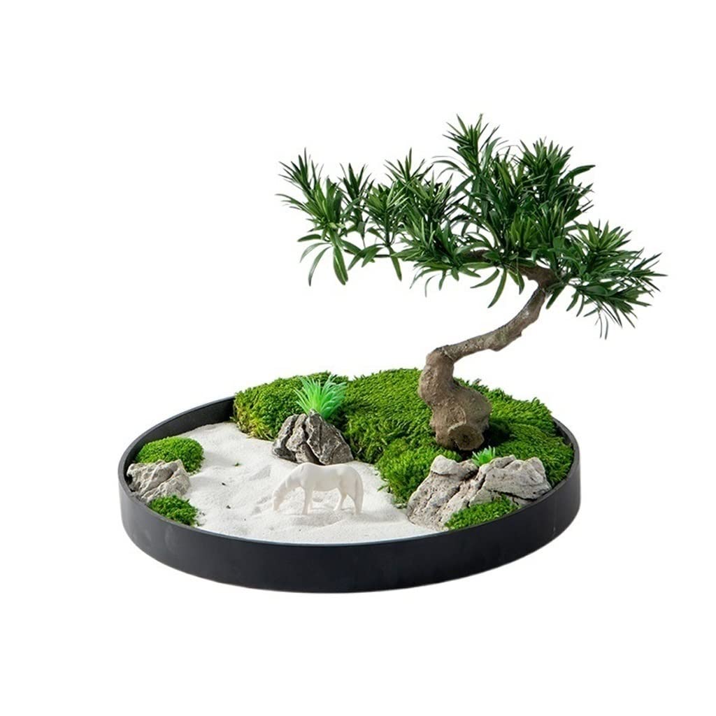 Realistic Artificial Bonsai Tree in Ceramic Pot - Indoor Decorative Faux Plant for Home, Office Desk, Living Room Decor | Perfect for Zen Decor, Gift Ideas & Workspace Greenery (Color: A)