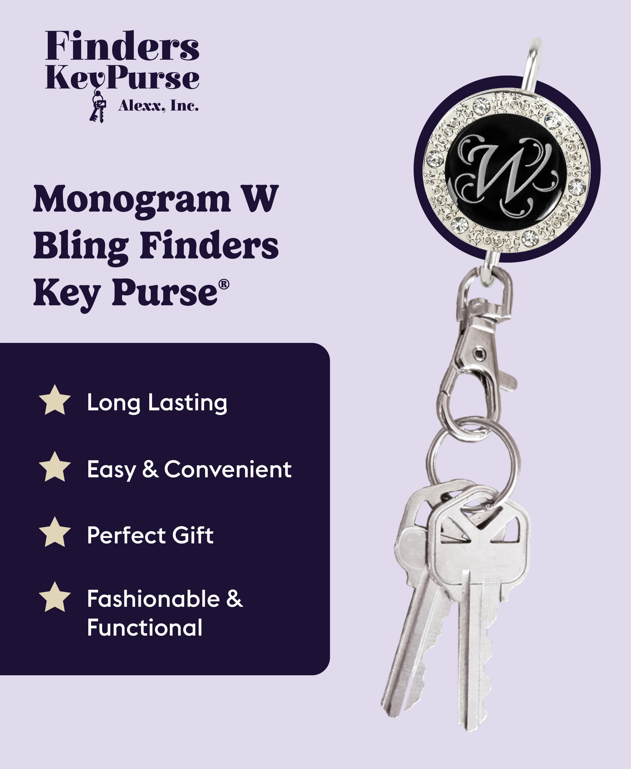 Women's Personalized Monogram Key Finder & Purse Organizer - Cute Bag Charm Keychain Accessory for Mom | Perfect Gift for Mother's Day, Birthday & Travel Essentials