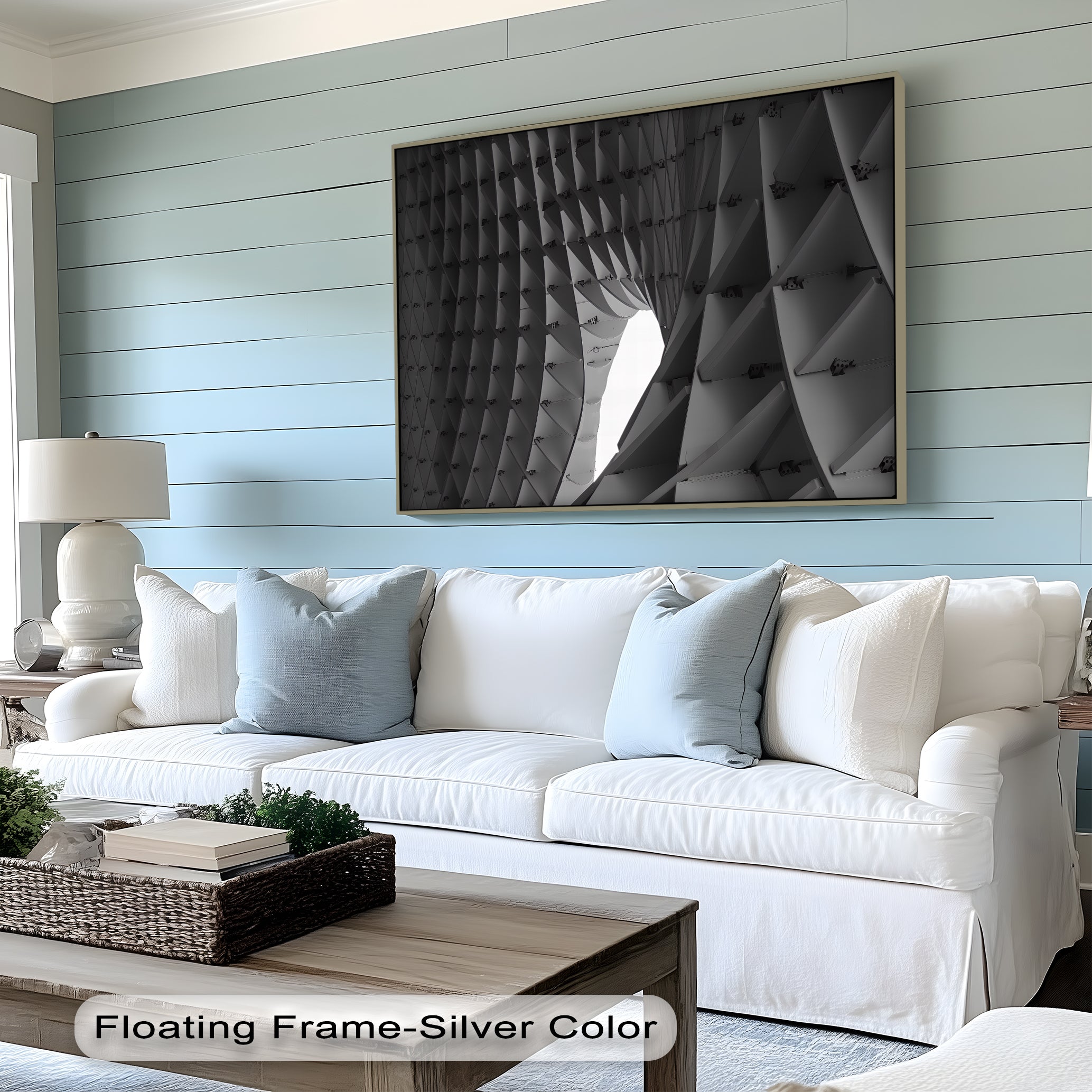 Abstract Structural Canvas Wall Art - Modern Geometric Home Decor for Living Room, Bedroom & Office | Framed Architectural Design Print