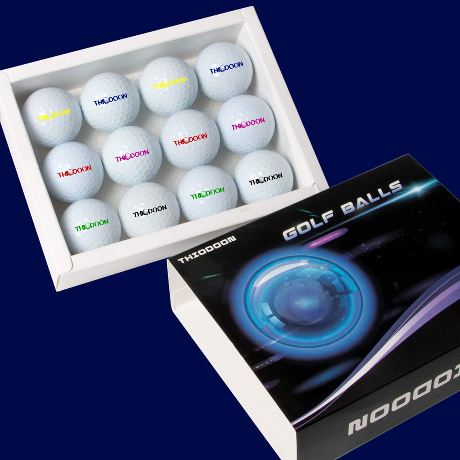 Glow in The Dark Golf Balls - 7 Color LED Light Up Golf Balls for Night Golfing | Light Activated, No Timer, Easy On/Off with Flashlight | 6 Pack for Outdoor, Backyard, and Driving Range Practice