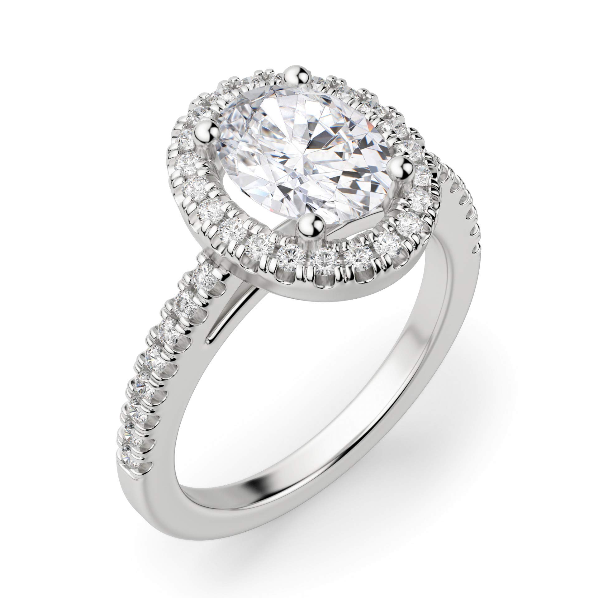2 CT Oval Moissanite Engagement Ring Wedding Set - Vintage Halo Solitaire Bridal Ring in Sterling Silver - Diamond Alternative Anniversary Gift for Women - Perfect for Proposals, Weddings & Romantic Occasions