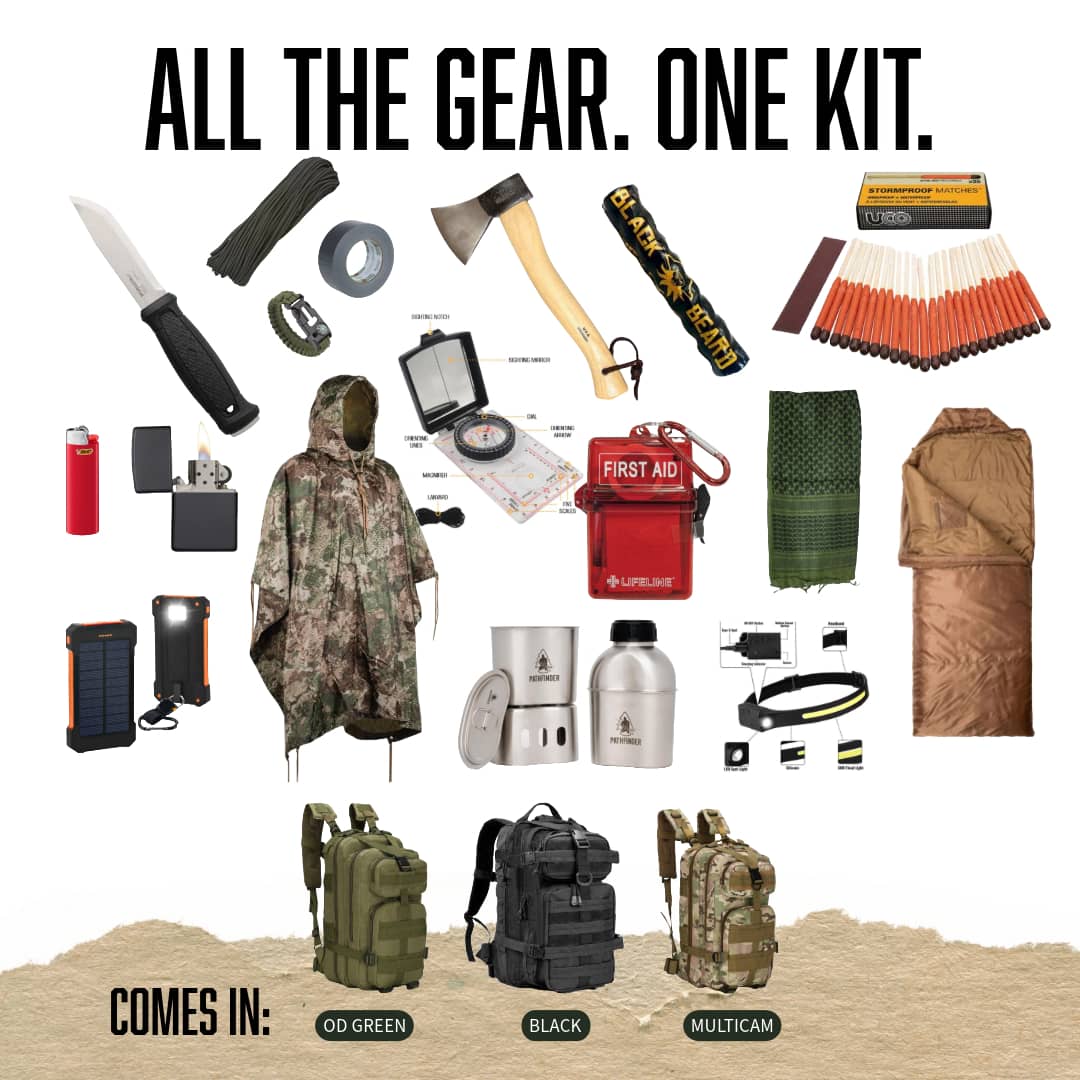 Ultimate Survival Kit - Emergency Preparedness Gear for Outdoor Adventures, Camping, Hiking & Natural Disasters | Compact First Aid Supplies & Survival Tools