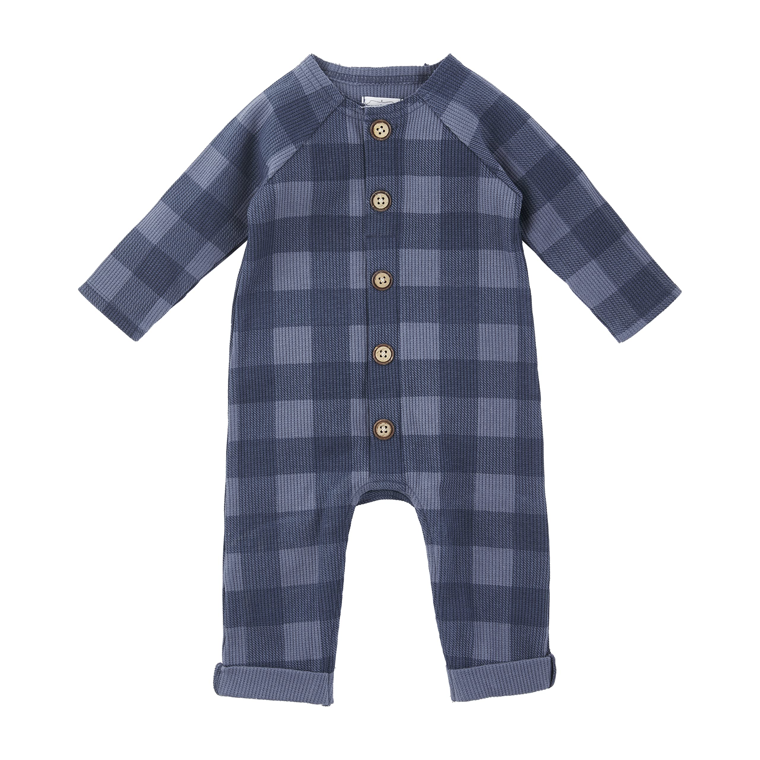 Mud Pie Baby Boys' Waffle Check Bodysuit - Soft Cotton Onesie for Newborns & Infants - Perfect for Playtime, Photo Shoots & Everyday Wear