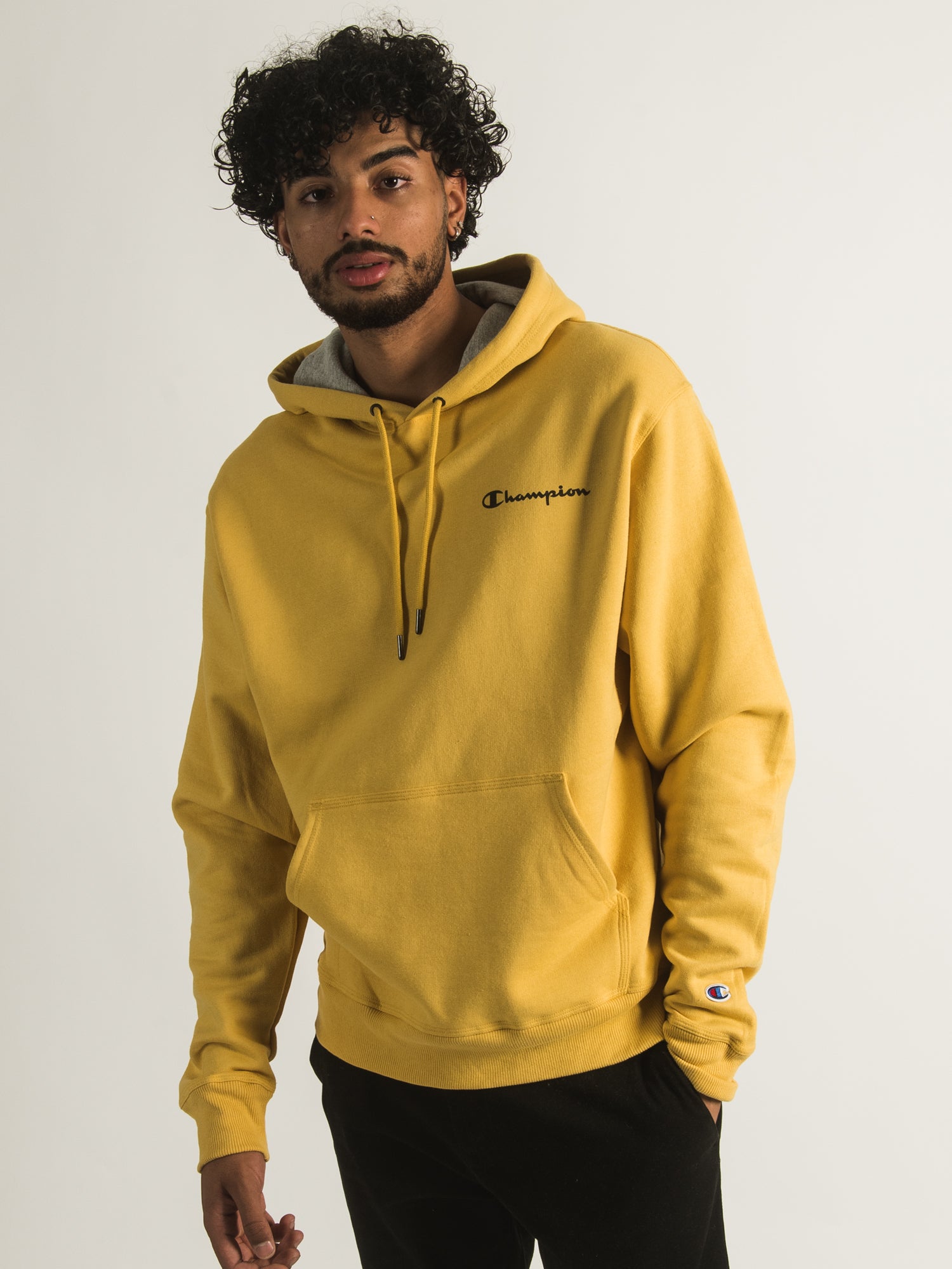 Champion Powerblend Script Hoodie - Soft & Comfortable Pullover Sweatshirt for Men & Women - Perfect for Gym, Running & Casual Wear