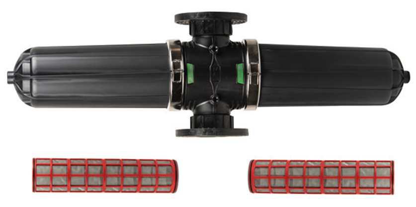 Rivulis F6150 100mm Twin Horizontal Flanged Polyamide Screen Filters for Drip Irrigation and Agricultural Water Filtration Systems