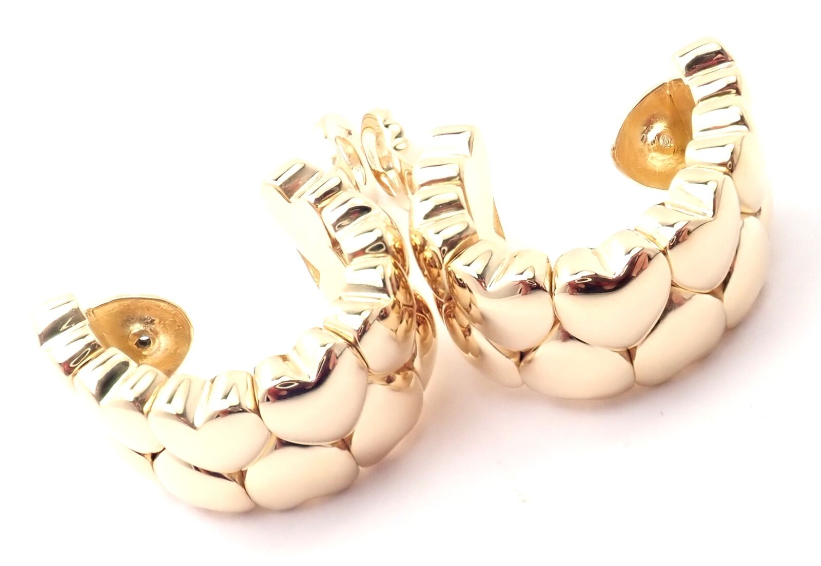 Authentic Cartier 18k Yellow Gold Double Heart Hoop Earrings for Women - Luxury Valentine's Day Gift & Anniversary Jewelry for Her