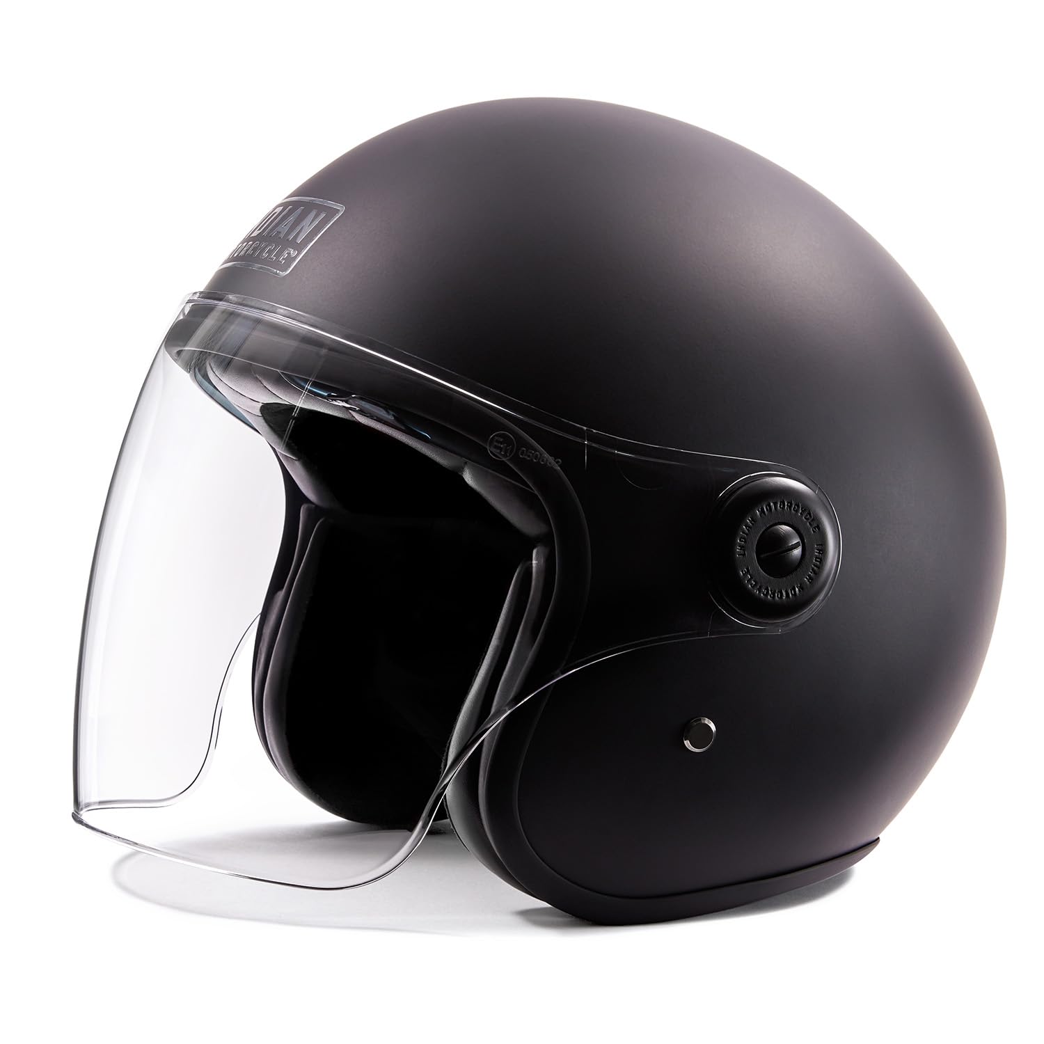 Indian Motorcycle Unisex Matte Jet Helmet - DOT Approved Full Face Motorcycle Helmet for Men & Women, Black - Perfect for Cruiser, Touring & Street Riding