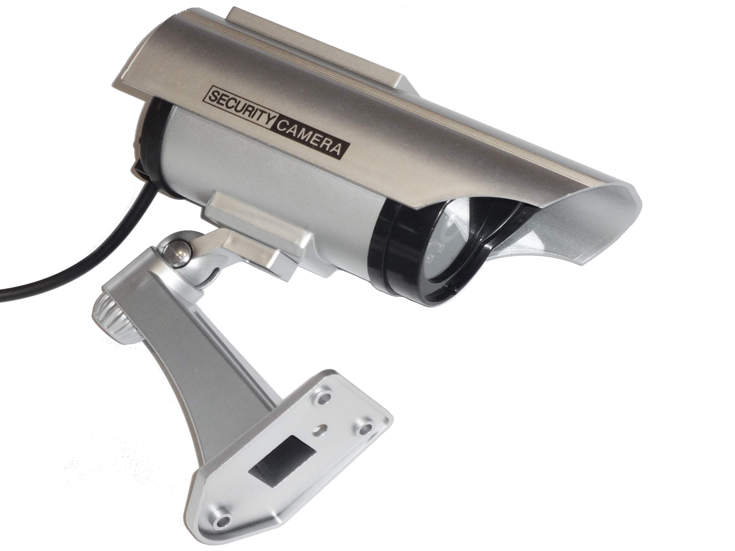 4 Pack Solar Dummy Security Cameras with LED Flashing Light - Outdoor Fake Surveillance Camera with Realistic Lens - Deter Burglars for Home, Business & Warehouse Security (Weatherproof Design)