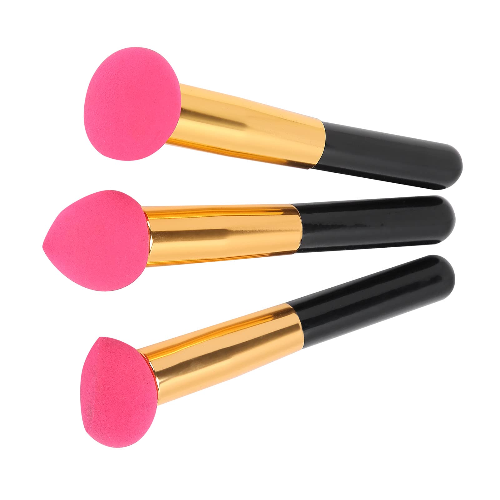 Soft Makeup Brush Set with Egg Puff - 3-Piece for Flawless Application (Purple) - Perfect for Foundation & Blending