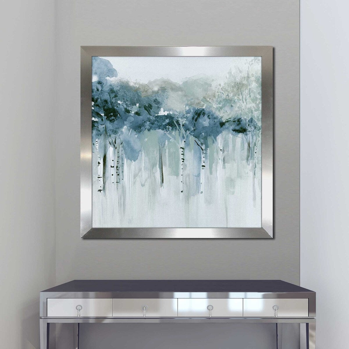 Blue Birch Morning by Susan Jill II - Premium Acrylic Wall Art Print - Modern Home & Office Decor for Living Room, Bedroom, or Gift