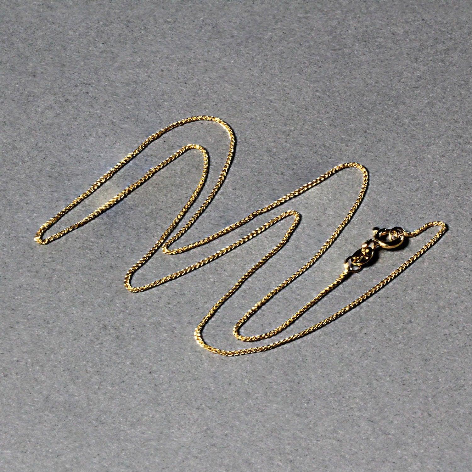 14K Yellow Gold Diamond Cut Round Wheat Chain 0.6mm - Dainty & Elegant Jewelry for Women, Perfect for Layering, Everyday Wear & Special Occasions