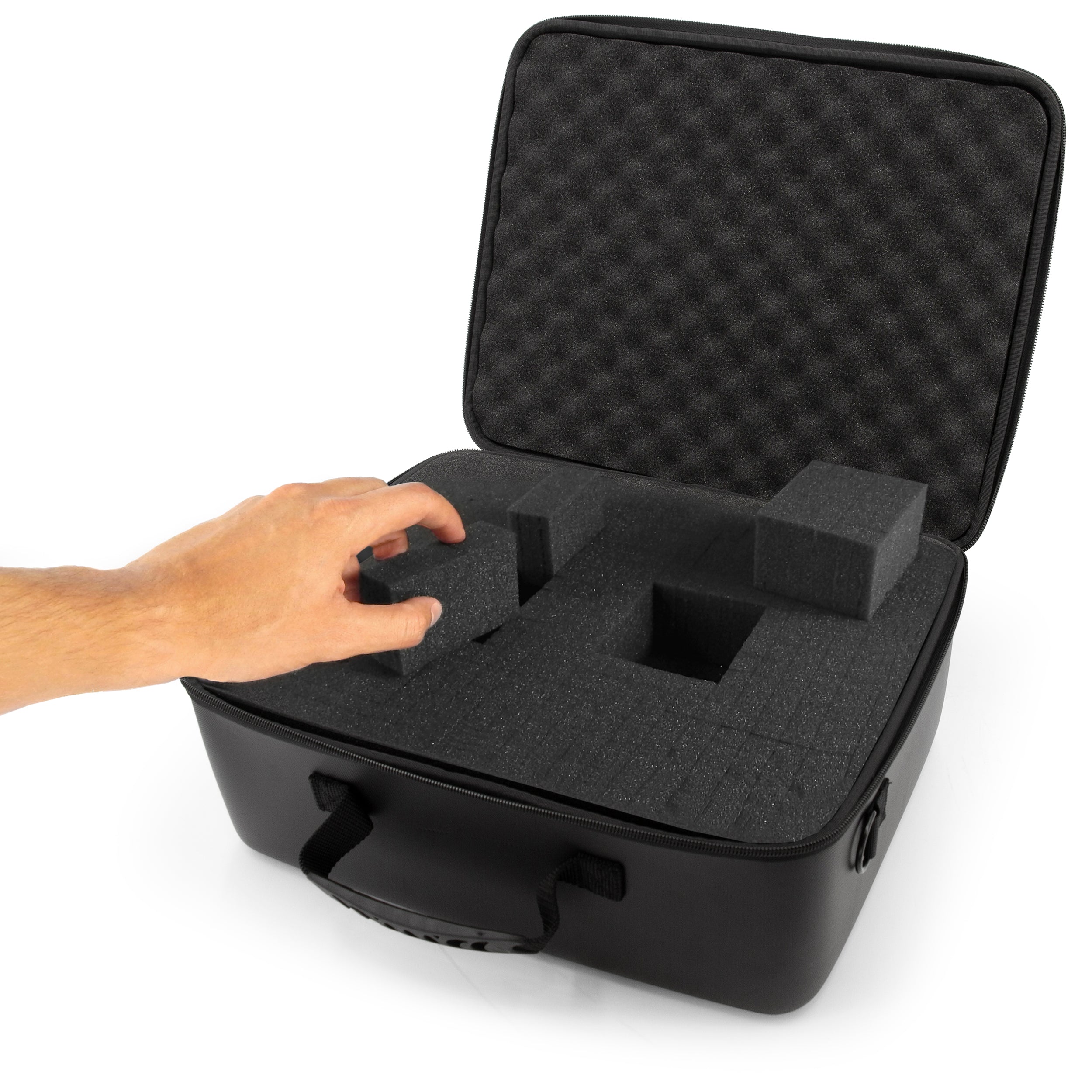 CASEMATIX Durable EVA Gun Case with Customizable Foam - Holds Up to 4 Pistols, Shoulder Strap Included | Perfect for Range Shooting, Hunting & Firearm Storage