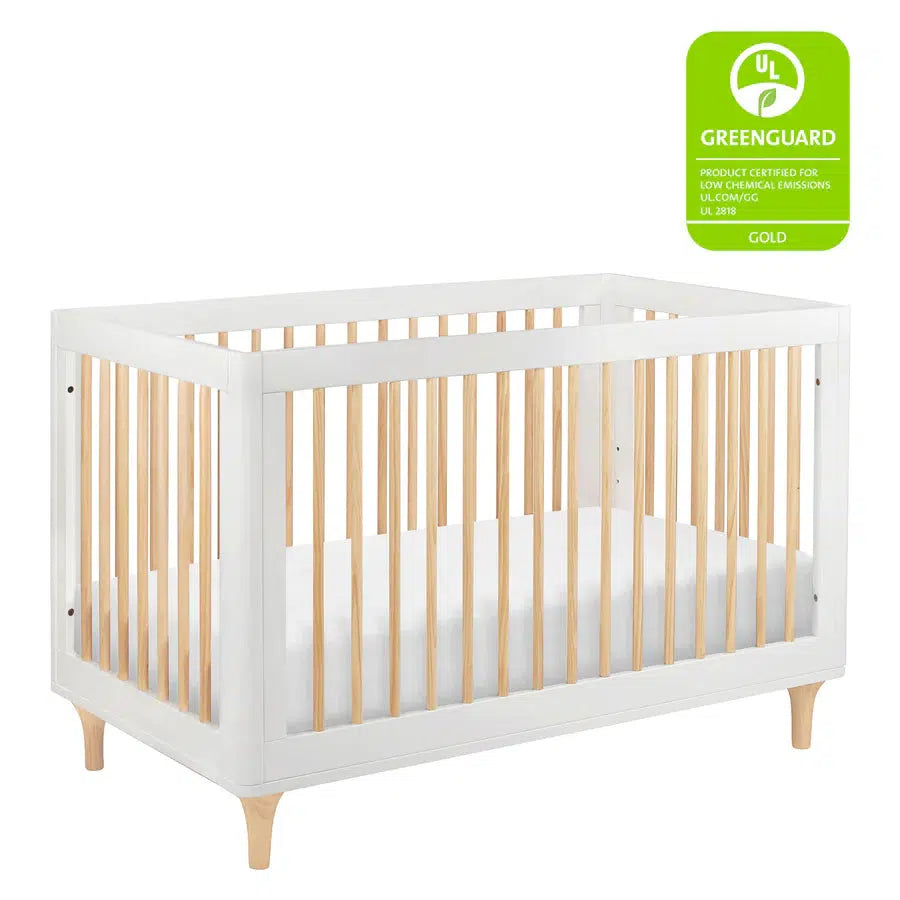 Babyletto Lolly 3-in-1 Convertible Crib - White & Natural | Modern Nursery Furniture for Newborns to Toddlers | Safe & Stylish Baby Bedroom Decor
