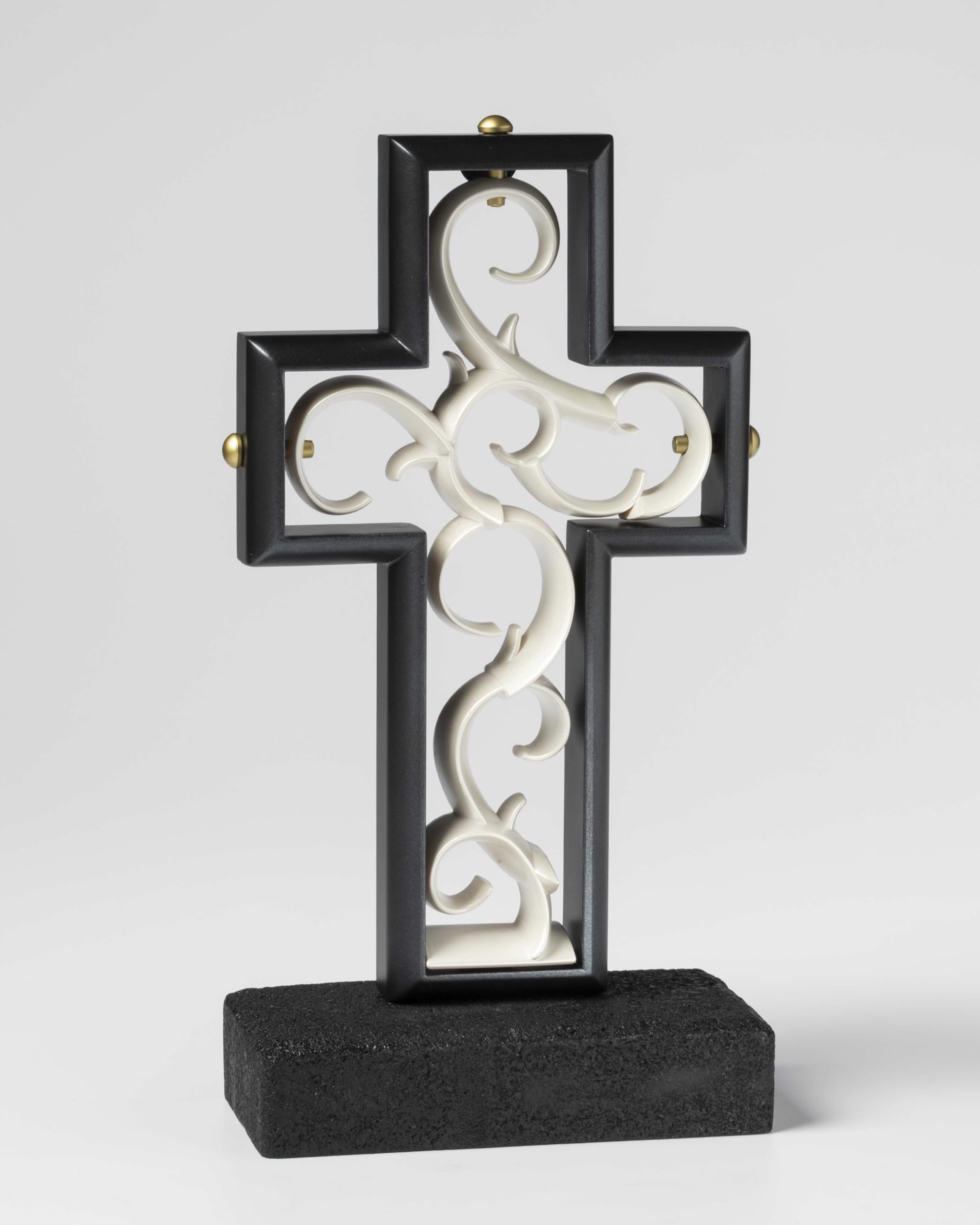 Unity Cross® Black and Pearl White Wedding Ceremony Set - Elegant Unity Candle & Sand Alternative for Christian, Catholic, Non-Denominational Weddings - Perfect for Vow Renewals, Anniversary Celebrations and Romantic Ceremonies