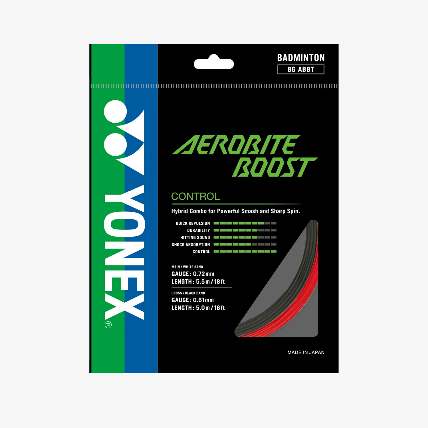 Yonex Aerobite Boost 10m Badminton String - High Performance for Smash & Control (2 Color Options) | Perfect for Tournament Play & Training