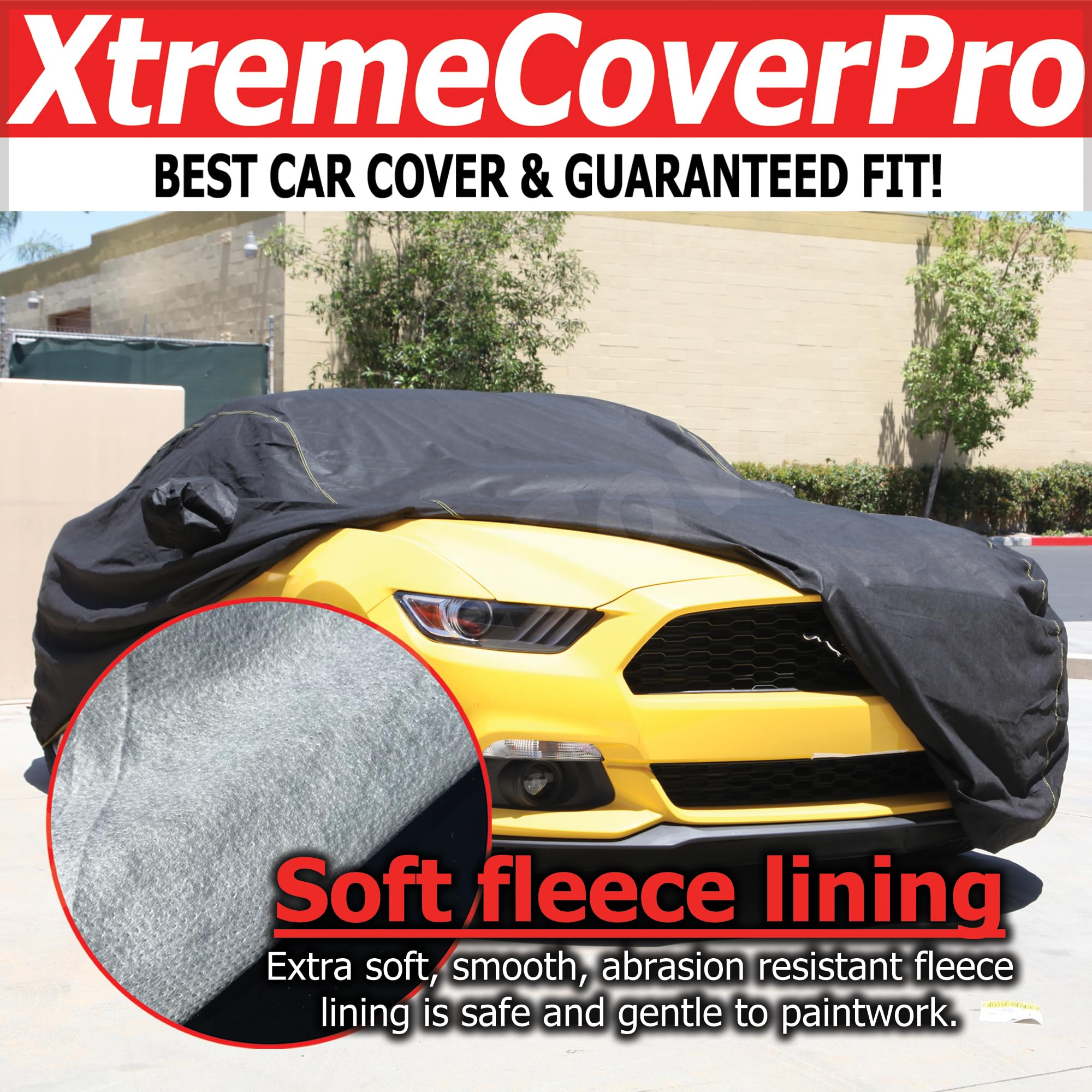 Premium Custom Fit Car Cover for Ford Mustang (2015-2023) - XTREMECOVERPRO Platinum Series Waterproof Dustproof UV Protection - Perfect for Outdoor Parking, Garage Storage & Travel Protection