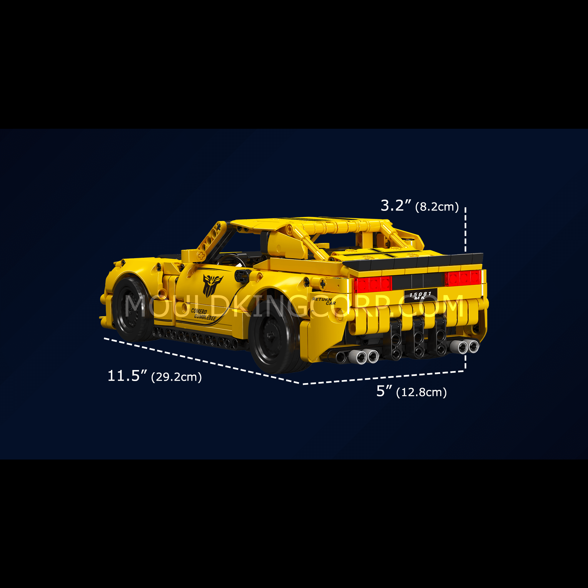 Mould King 15081 Challenger American Muscle Car Model Building Set - 736 PCS DIY Construction Toy for Adults & Teens - Perfect for Home Decoration, Gift Giving & STEM Learning Activities