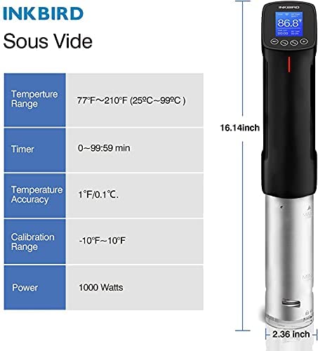 **Inkbird 1000W WiFi Sous Vide Cooker with Vacuum Sealer & APP Control - Preset Recipes, Automatic Air Sealing for Perfect Steaks, Chicken, Fish - Ideal for Home Chefs & Meal Prep**