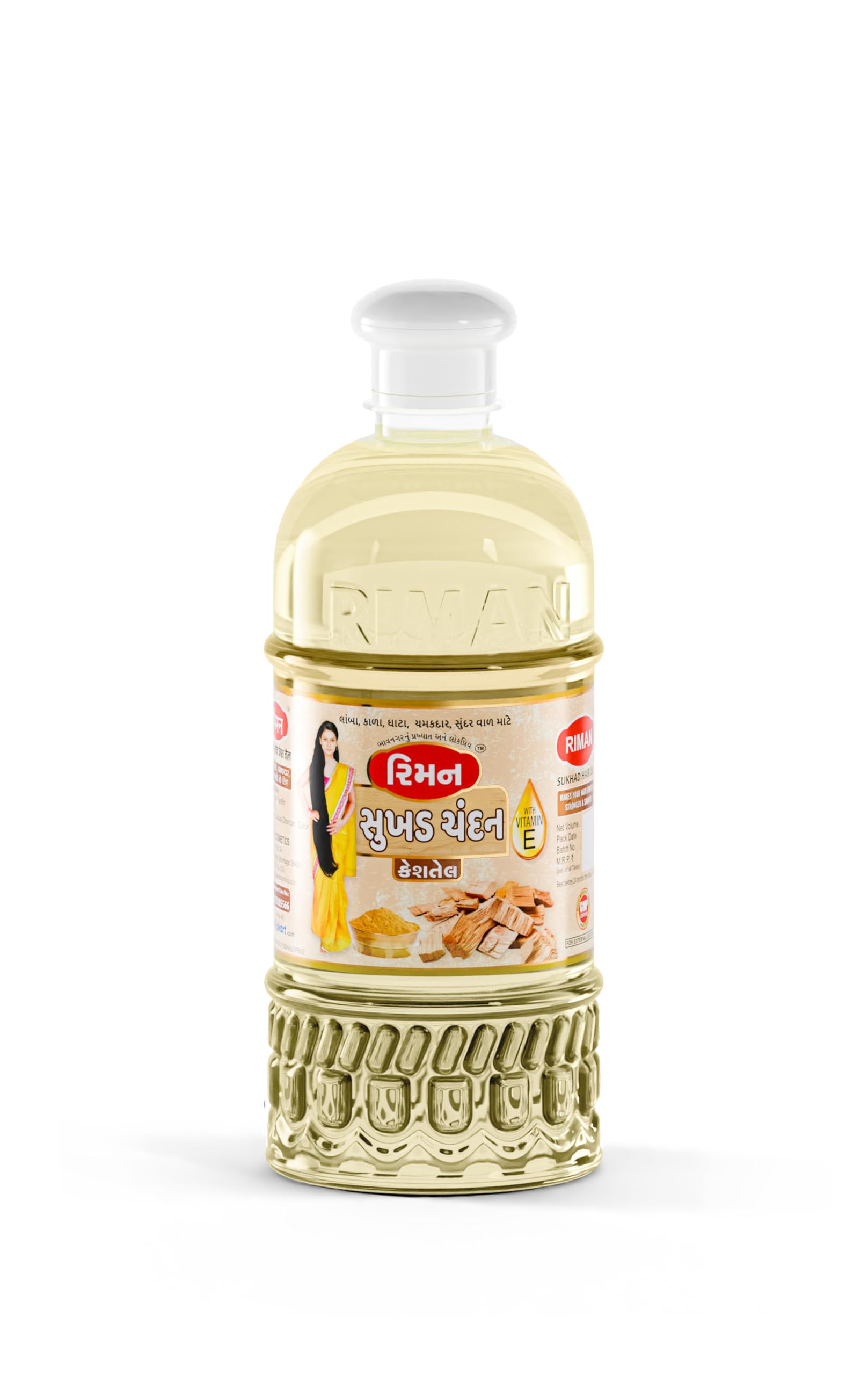Riman Sukhad Chandan Herbal Hair Oil 500ml - Natural Hair Growth Treatment for Men & Women - Nourishes Scalp, Reduces Hair Fall, Strengthens All Hair Types - Perfect for Daily Hair Care & Styling