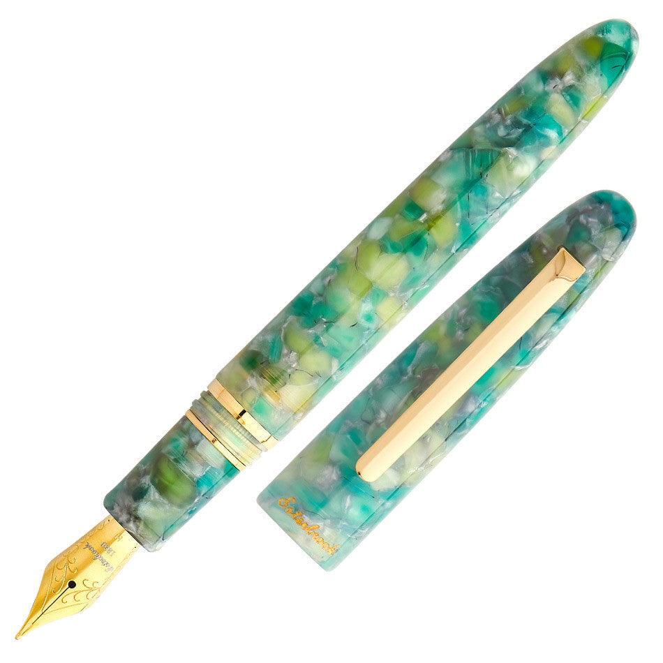 Esterbrook Estie Fountain Pen - Sea Glass Color with Gold Trim, Custom Scribe Nib | Premium Writing Instrument for Calligraphy, Journaling & Gift Giving