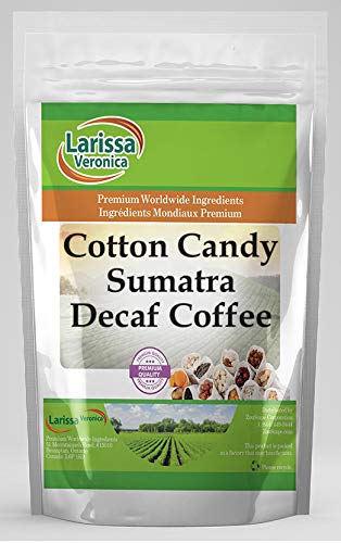 **Premium Sumatra Decaf Coffee Beans - Naturally Flavored Cotton Candy, Gourmet Whole Bean Coffee (16 oz, 3-Pack) - Perfect for Home Brewing, Gifts & Office Use**