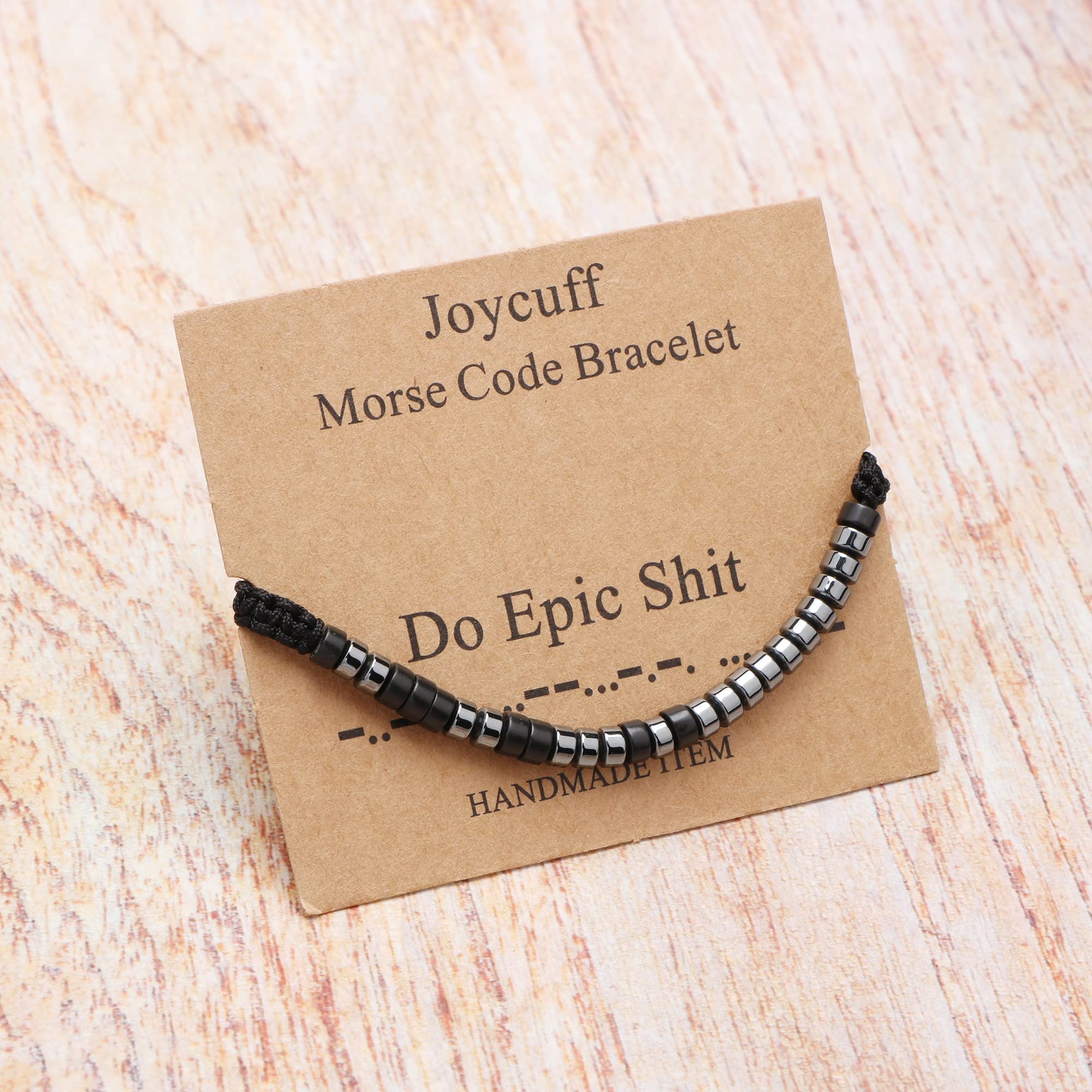 JoycuFF Morse Code Bracelet for Women - Inspirational Secret Message Jewelry, Funny & Unique Gift for Her - Perfect for Christmas, Birthday, Anniversary - Wear Daily, Date Nights & Special Occasions
