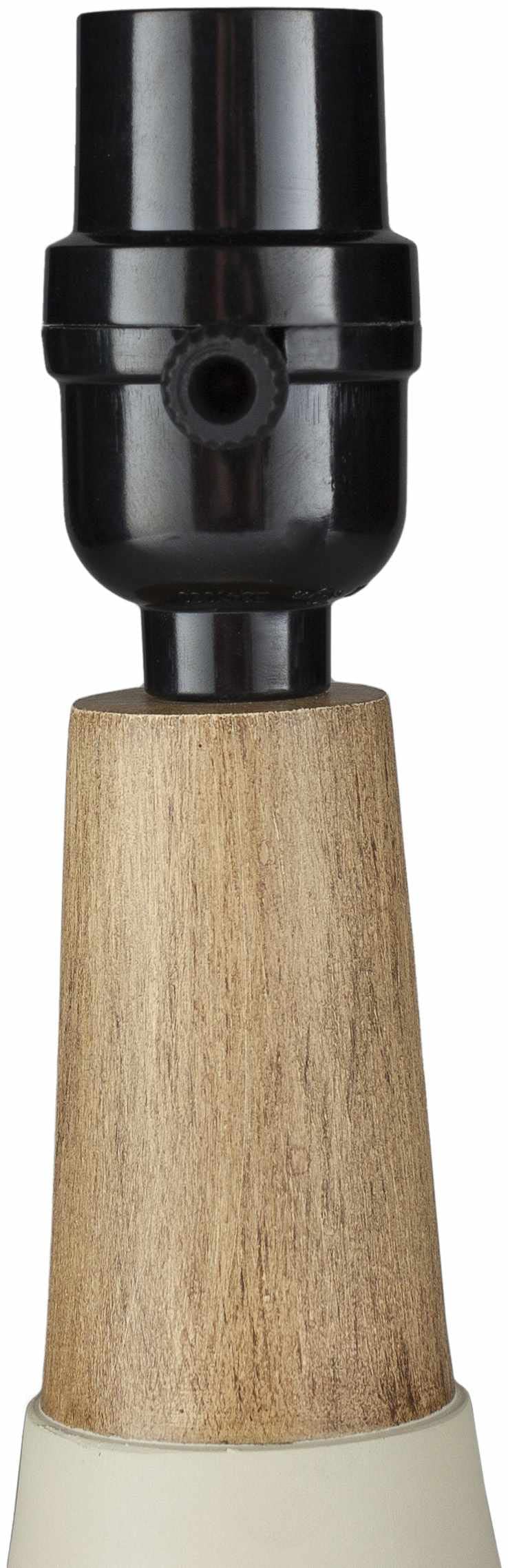 Modern Resin Bedside Table Lamp - Elegant Nightstand Lighting for Bedroom, Living Room & Office - Linen Shade in White, Beige & Cream - 17.5