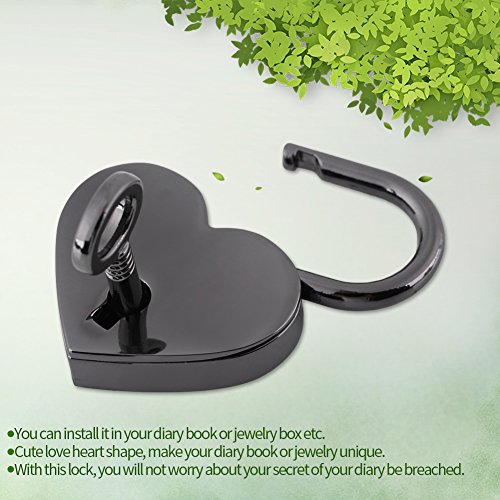 Small Heart-Shaped Padlock - Mini Metal Diary Lock with Key for Luggage, Handbags, Jewelry Box & Diary - Perfect for Travel, Security & Personal Belongings Protection